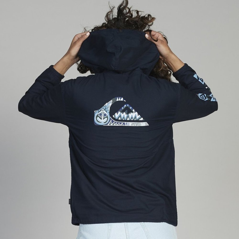 NEW -‎ Quiksilver Womens Half-Zip Hooded Jacket MEDIUM